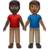 👨🏿‍🤝‍👨🏾 men holding hands: dark skin tone, medium-dark skin tone display on Apple